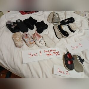 Lot Of 8 Girls Sz 2, 3 &4 Shoes/boots. Brand New & Gently Worn Brand Names